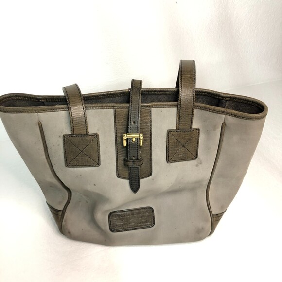 Dooney and Bourke Suede Gray Leather Strap Vintage Shoulder Bag - Picture 3 of 16